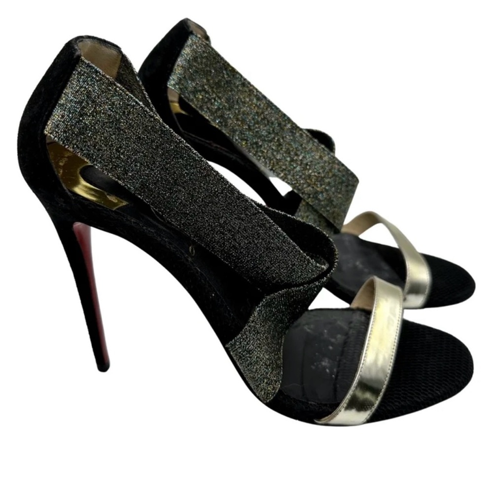 Christian Louboutin Black and Metallic Heels
